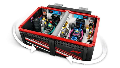 Set LEGO Alpine/Mercedes – garaj Formula 1 – ediția City