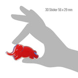 Lancia elephant 3D sticker red