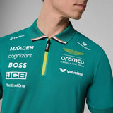 Tricou polo de echipă Aston Martin F1 Team cu logo-urile sponsorilor