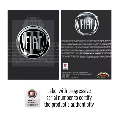Autocolant 3D cu logo Fiat negru 75mm