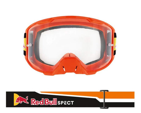 Ochelari de motocros Red Bull Spect STRIVE portocalii cu lentile transparente