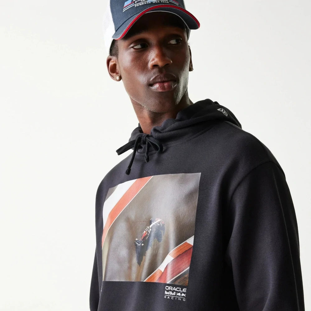 Hanorac oversized cu grafică Oracle Red Bull Racing New Era – bleumarin