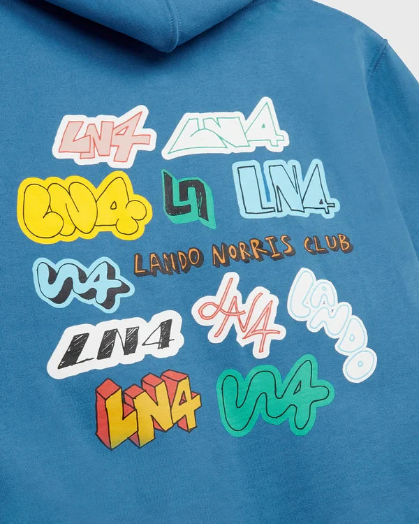 Lando Norris LN4 STICKER Kids' Hoodie – Blue