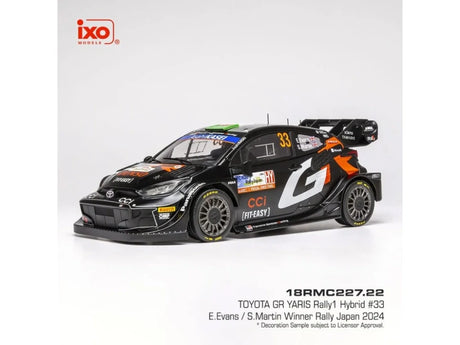 Machetă Ixo Toyota GR Yaris Rally1 Hybrid #33 Evans 1:18 – Rally Japan 2024