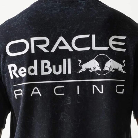 Tricou casual Oracle Red Bull Racing NE LINEAR negru - oversize