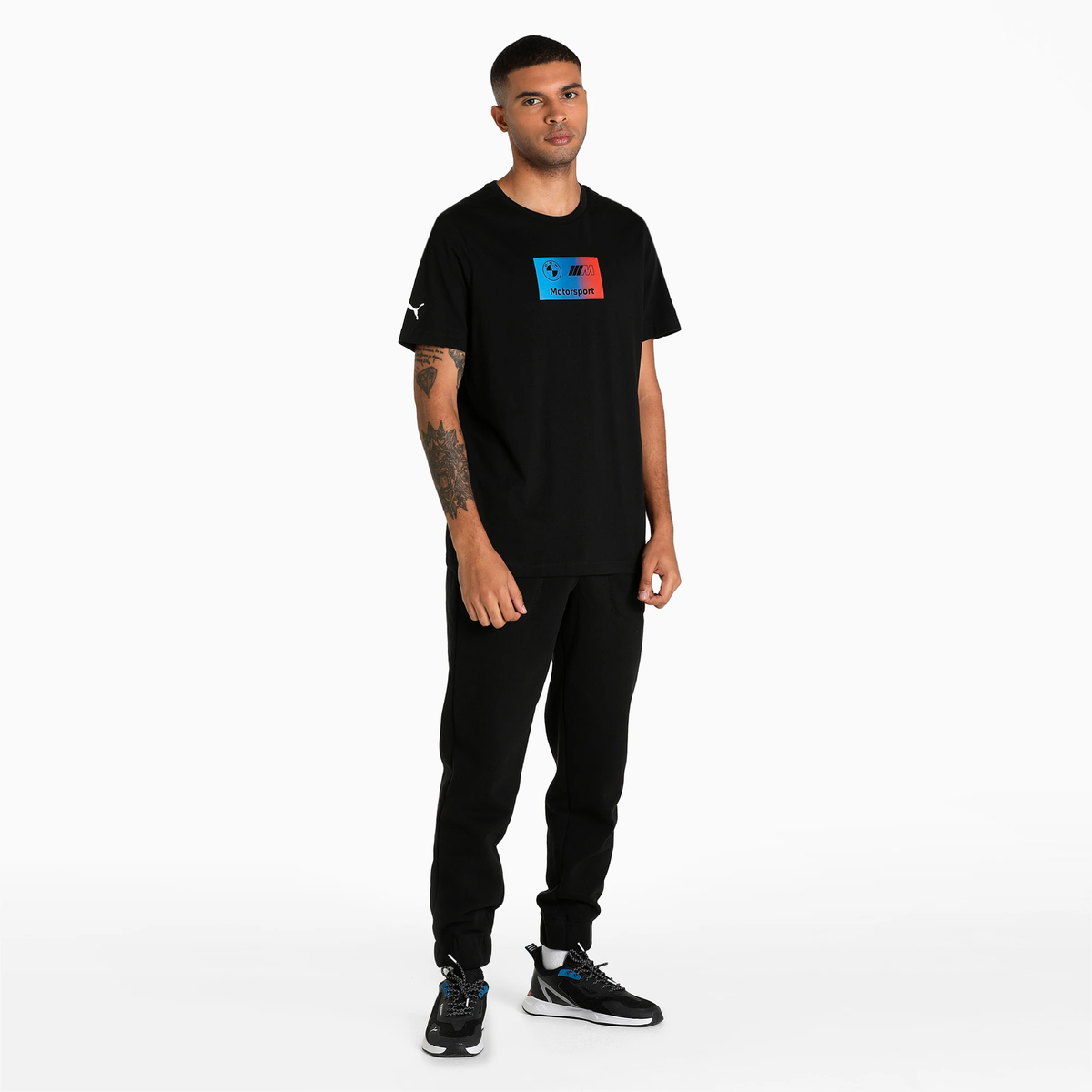 Tricou negru BMW Motorsport cu logo BMW M
