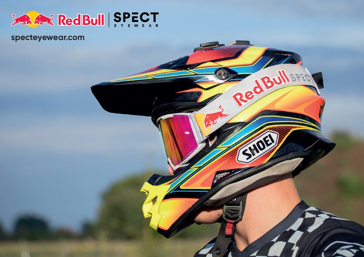 Red Bull Spect STRIVE motocross goggles blue with clear lens