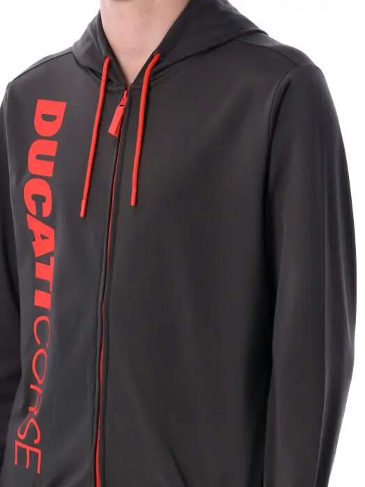 Hanorac pentru fani Ducati Corse gri închis cu logo