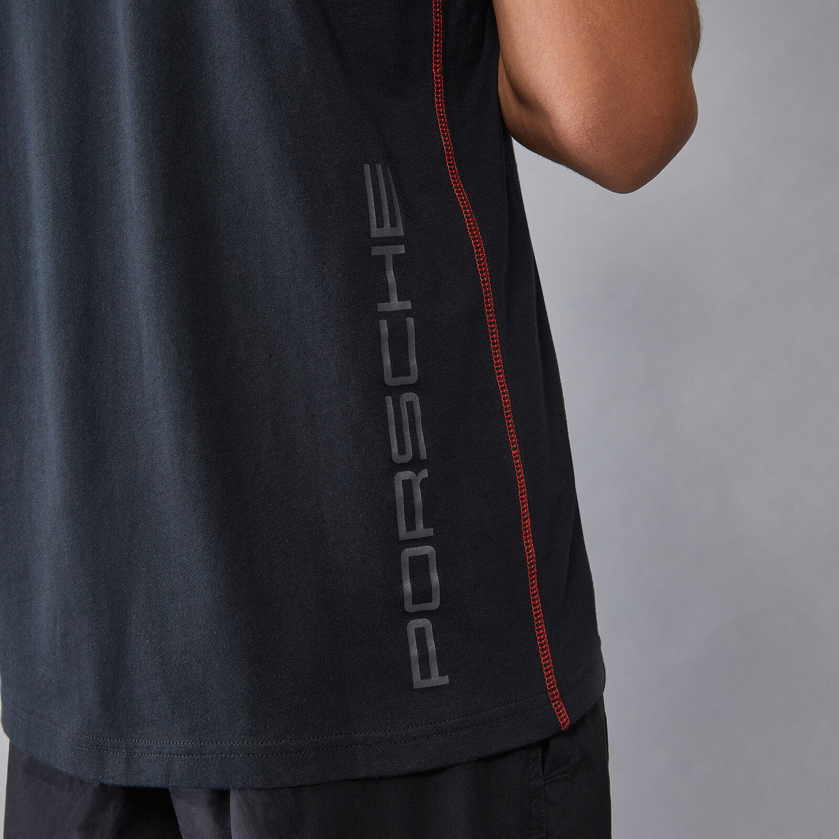 Tricou casual Porsche cu logo negru