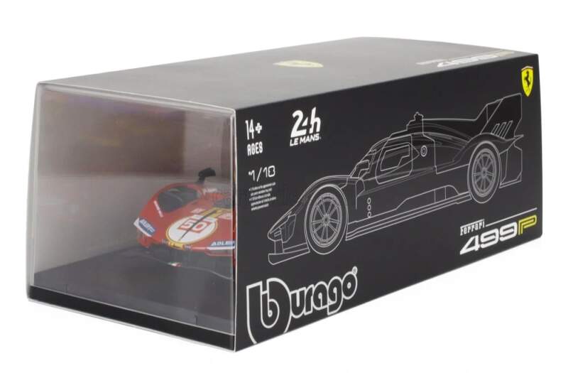 Machetă BBurago Ferrari 499P NR. 50 Winner Le Mans 2024 1:18 - ediție Deluxe