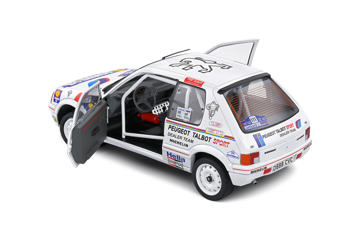 Machetă Solido Peugeot 205 GTI Colin McRae 1:18 Lombard Rally 1988