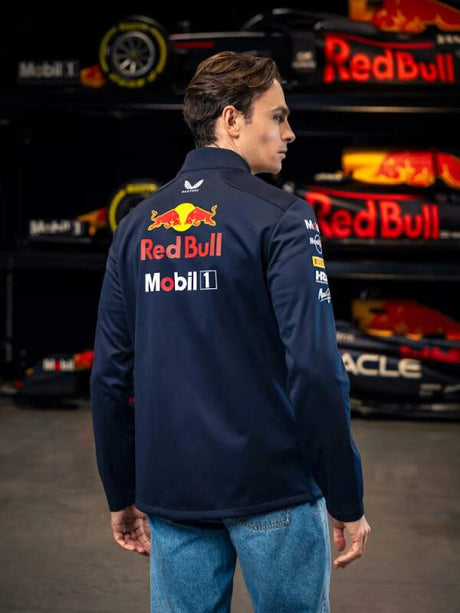 Geacă softshell de echipă Oracle Red Bull Racing cu logo-urile sponsorilor