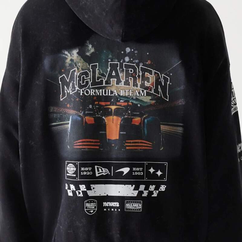 Hanorac casual cu fermoar - McLaren F1 NE GRPHC negru washed
