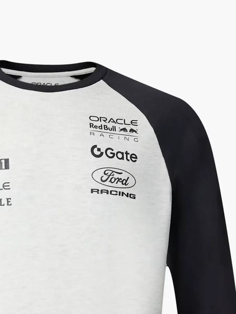 Bluză de echipă cu mânecă lungă Oracle Red Bull Racing Classic cu logo-urile sponsorilor – gri