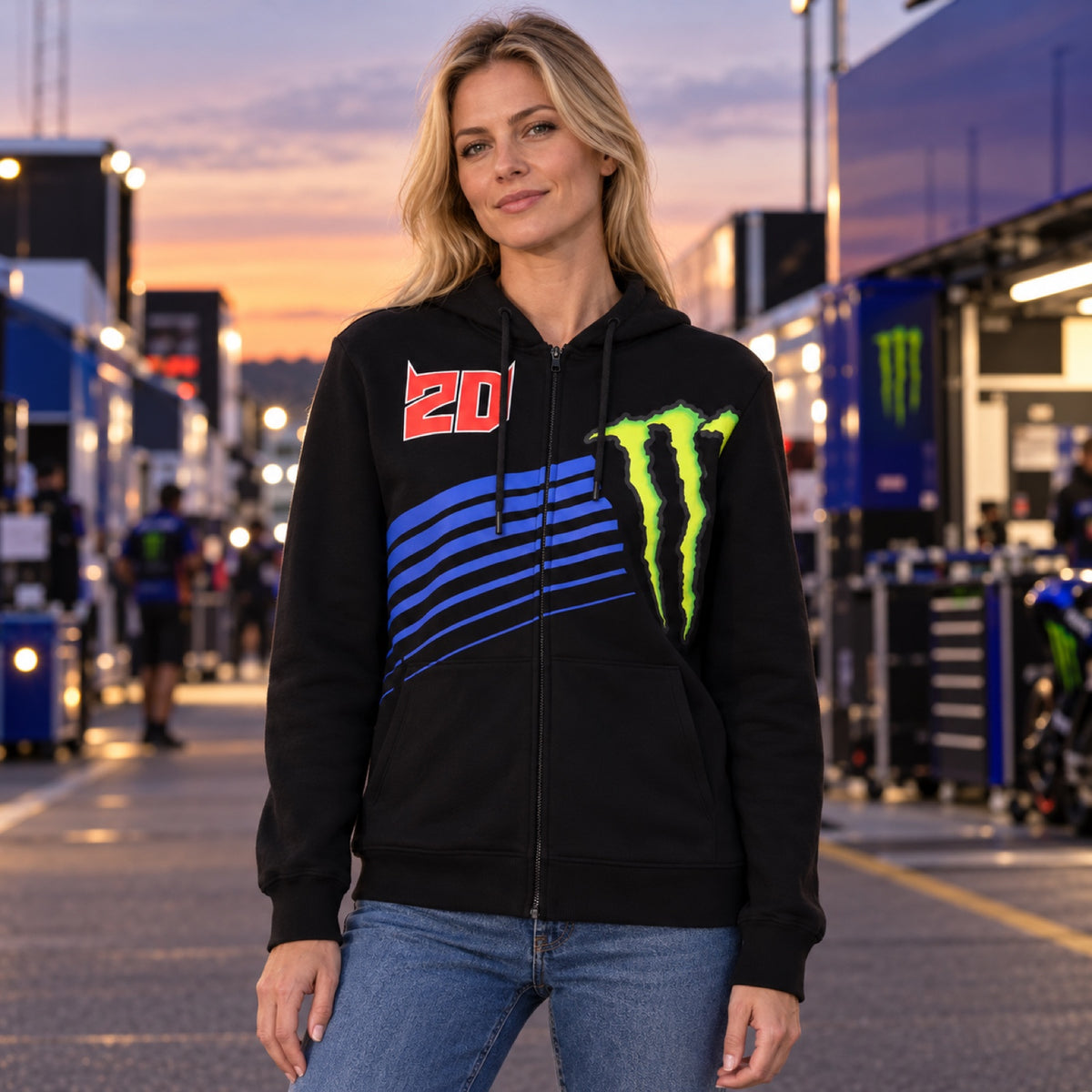 Hanorac Fabio Quartararo Yamaha MotoGP Monster Energy – negru – fotografie ilustrativă (AI)